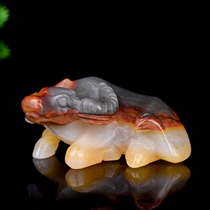  Huanglong jade zodiac cow handle piece Yunnan natural Huanglong jade pendant Men and women jade three-dimensional cow handle piece decoration