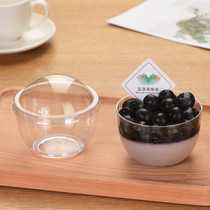 Mousse cup Pudding Jelly Tiramisu dessert cake Wooden bran plastic PS round cup transparent disposable with lid