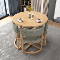 Simple reception table and chair combination negotiation table shop meeting guest table and chair office leisure small round table Nordic storage