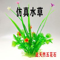 Plastic simulation water grass fish tank landscape water grass aquarium landscape soft water grass fish tank small water grass green grass