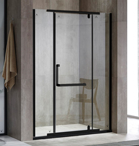 Frameless simple shower room hardware accessories full set of one-shaped bathroom glass partition fixed 304 stainless steel