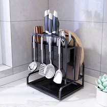 304 stainless steel kitchen knife holder shelve with cutting board kitchen knife chopping frame chopstick cylinder cutter containing frame