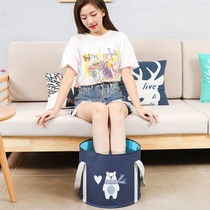  Travel portable foot soak bucket Foldable portable foot bath foot wash basin Household over-calf foot soak bag insulation model