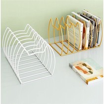 Desk book stand Wrought iron ins wind shelf Metal desktop simple office type book stand finishing rack