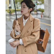 Double-sided cashmere coat womens high-end 100 pure wool small man winter long 2021 new tweed double face