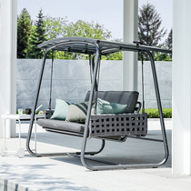mwh rocking chair swing outdoor courtyard hanging chair outdoor garden terrace solar home Net red three people Swing Swing