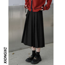 Xiong Xichen 2021 Autumn New Korean version of long high waist a type Joker loose temperament half pleated skirt