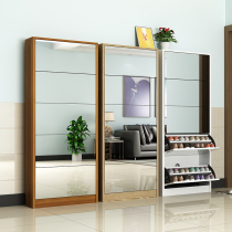 Dumper shoe cabinet ultra-thin 17cm simple assembly living room shoe cabinet door European multifunctional mirror high cabinet economical