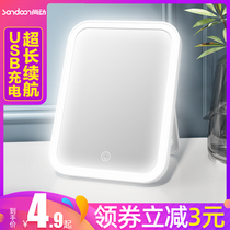 Makeup Mirror Led with lamp Dormitory Desktop Home Small Desktop Portable Tonic Photocomb Makeup and Makeup Mirror Students