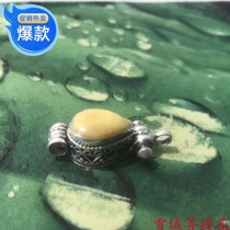 Nepal handmade 925 sterling silver drop-shaped Gabu inlaid beeswax hanging Manna