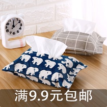 Living room paper towel pumping card set through cute creative car car cloth art paper box cover household car tissue box