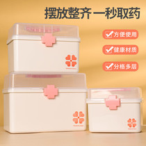 Medical box household multifunctional medicine storage box double plastic portable medical box student childrens first aid medicine box