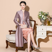 21 New noble wedding mother-in-law wedding wedding dress improved cheongsam dress spring and autumn two-piece set
