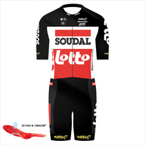 Summer road bike professional short sleeve one-piece riding suit red lottery team fans re-engraved version set