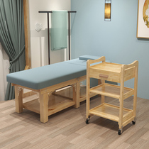 Solid Wood beauty cart multifunctional beauty salon three layer rack tool cart hairdressing nail cart with drawer