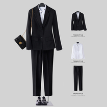 Career Suit Lady Spring Autumn Western-style Civil Servant Interview Positive Dress College Student Tooling Work Clothes Small Suit Jacket