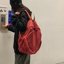 School bag female ins style retro forest canvas backpack Japanese Harajuku high school students simple Joker backpack
