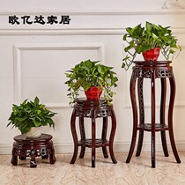Flower rack Imitation solid wood plastic multi-layer green dill flower pot rack Chinese antique living room balcony Indoor floor-to-ceiling storage shelf