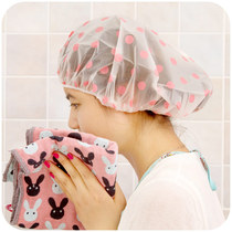 Bath hat waterproof adult female kitchen anti-smoke headgear long hair thickened cute shower bath cap
