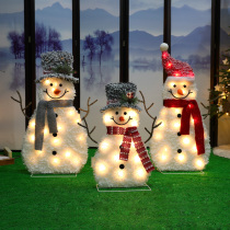 Christmas decorations new creative flocking snowman ornaments package Christmas tree gift box home scene layout