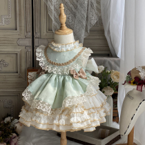  2021 Girls Lace Lolita Princess Cake Dress Baby Vest Dress Year-old dress Summer childrens clothing