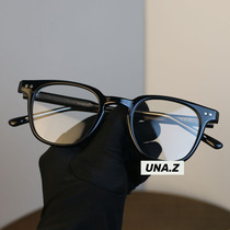 gm Korean version of square transparent black frame small red book plain face myopia glasses male round face thin can be equipped with finished Female