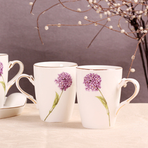 Dandelion drinking cup Pair cup Couple cup A pair of ceramic mugs Breakfast cup Oatmeal cup European trend