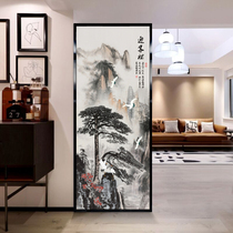 Chinese Chinese painting art glass living room screen wall decoration partition double sided tempered stained welcoming pine