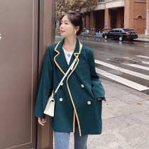 Dark green net red suit jacket women Spring and Autumn New 2021 Korean loose East Gate wild suit jacket