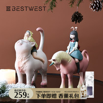 Night unicorn ornaments White Night fairy tale Jia Xiao gull cat general art girlfriends birthday gift creativity