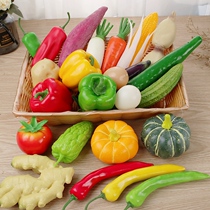 Simulation plastic vegetable model fruit ornaments fruit and vegetable sets food toys childrens cognitive shooting props