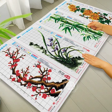 中古品 中国十字刺繍梅蘭竹菊Y111 刺绣梅兰竹菊-刺绣梅兰竹菊促销价格、刺绣梅兰竹菊品牌- 淘宝