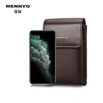 MENNYO mobile phone bag small waist bag men real cowhide shoulder bag multifunctional mobile phone bag shoulder bag change card bag