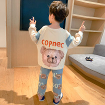 Childrens pajamas boys cotton long sleeves spring and autumn models
