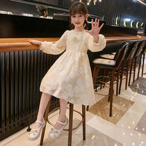 Girl Dress Dress Spring Dress 2022 New Children Ocean Gas Net Red Princess Dress Girl Spring Autumn Trendy Web Yarn Dresses