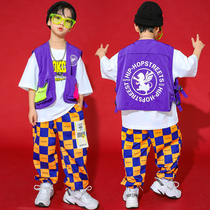 Hip-hop suit Boys childrens hip-hop trendy clothing Childrens hip-hop style performance suit hiphop summer handsome jazz dance