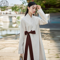 Tang dress womens Chinese style autumn and winter tea clothes Zen clothes womens improved tea artist Hanfu coat tea clothes
