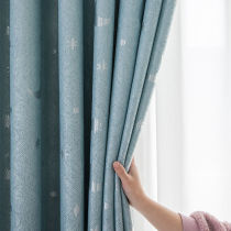 Curtain bedroom blackout home non-perforated installation hook type sunshade shade cloth rental house 2021 New Jacquard