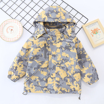 Childrens assault clothes autumn coat 2021 new boy three-in-one detachable plus velvet spring and autumn foreign style coat tide