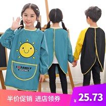 Childrens art class gown painting apron waterproof with sleeves female calligraphy boy children write calligraphy oil-proof