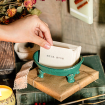 Han retro cast iron bird soap box American decoration decoration toilet storage drain box garden courtyard