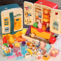 Childrens refrigerator toys kitchen house simulation boys and girls 3-6 years old 5 puzzle early childhood education Girl birthday gift
