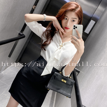 Front desk work dress Female formal dress President suit Career suit Temperament capable summer dress Beautician overalls
