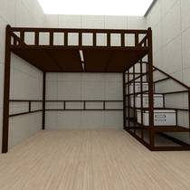 Custom metal apartment Elevated bed Loft bed Duplex bed Double Wrought iron bed Bunk bed Bunk bed Under empty