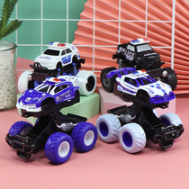 Children 3 years old 2 toy car Inertial off-road vehicle car Four-wheel drive racing car deformation police car combination set Boy female