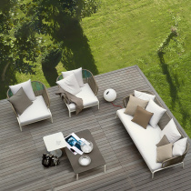 Purple leaf outdoor sofa rattan chair courtyard furniture hotel garden combination balcony leisure rattan sofa rattan sofa