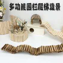 Hamster toys landscaping supplies furniture small fence super long climbing stairs golden bear wooden arch bridge hamster nest wood