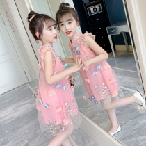  Girls dress 2021 new summer childrens cheongsam summer skirt Western style girl Chinese style princess hanfu