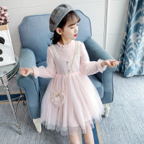 Girl dress spring and autumn 2022 new style foreign style childrens autumn dress princess skirt in the big boy girl yarn skirt tide