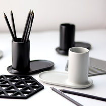 Denmark ZONE denmark Morandi Color minimalist matte ceramic pen holder stationery containing disc Cosmetic Brush barrel
